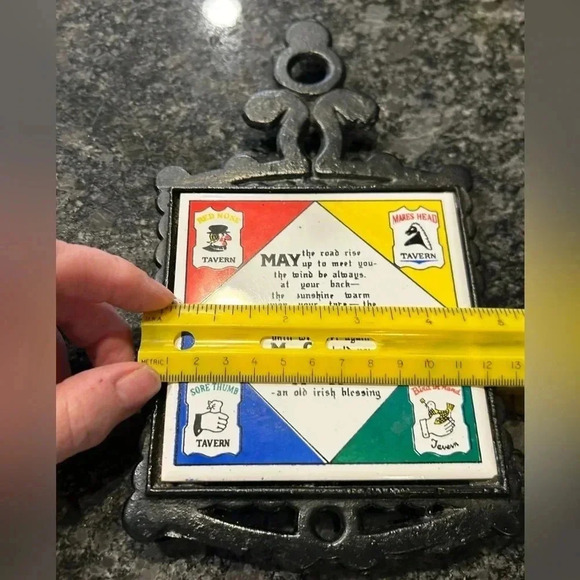 Rare Vintage Cast Iron & Ceramic Tile "The Irish Prayer" See Description - Picture 5 of 6